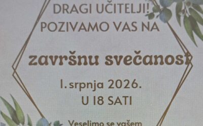 Poziv učiteljima na službeni oproštaj od osmaša